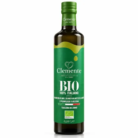 Oliwa z Oliwek Extra Virgin BIO z Pierwszego Tłoczenia 500 ml - Clemente