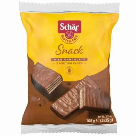 Snack Wafle w Czekoladzie Bezglutenowe 105 g (3x 35 g) - Schar