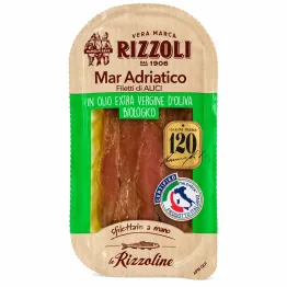 Filety z Sardeli Europejskiej (Anchois) w Ekologicznej Oliwie Extra Virgin 40 g (22 g) - Rizzoli