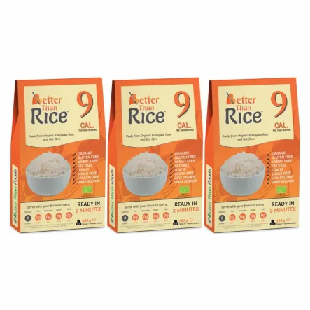 Zestaw 3 x Makaron Konjac w Kształcie Ryżu Bio 385 g (300 g) - Better Than Foods