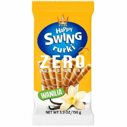 Rurki Waniliowe Bez Dodatku Cukru 150 g  - Happy Swing