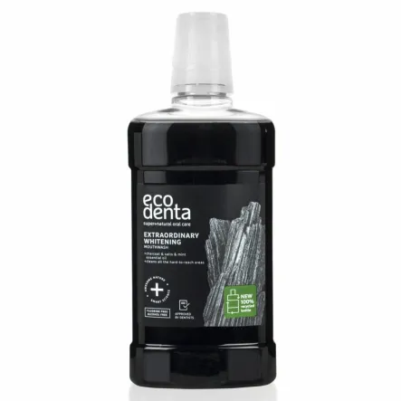 Czarny Wybielający Płyn do Płukania Jamy Ustnej 500 ml - ECODENTA