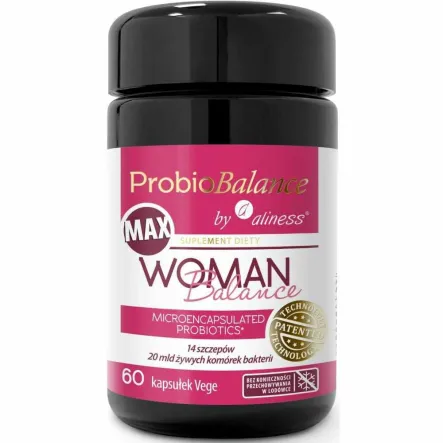 ProbioBALANCE MAX Woman Balance 20 mld. Żywych Komórek Bakterii 60 Kapsułek - Aliness