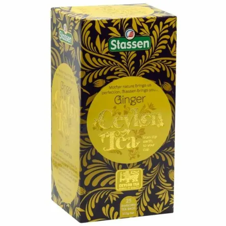 Herbata Czarna z Imbirem Ginger Tea 37,5 g (25x 1,5 g) - STASSEN