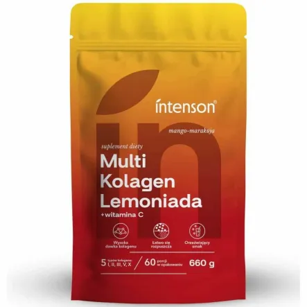 Multi Kolagen Lemoniada z Witaminą C Mango-Marakuja 660 g - Intenson