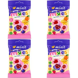 4 x Mixies Naturalne Żelki Owocowe Bez Dodatku Cukru 35 g - Mixit