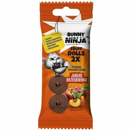 Przekąska Owocowa Double Roll Jabłko i Brzoskwinia 30 g - Bunny Ninja