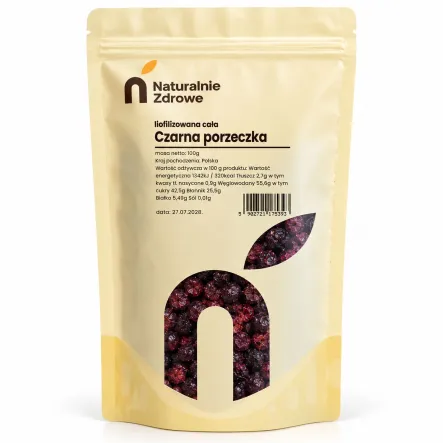 Czarna Porzeczka Cała Liofilizowana 100 g - Naturalnie Zdrowe