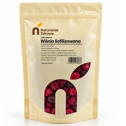 Wiśnia Cała Liofilizowana 100 g - Naturalnie Zdrowe