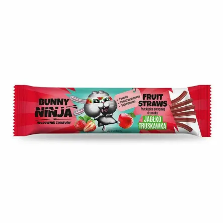 Fruit Straws Przekąska Owocowa Jabłko - Truskawka 16 g - Bunny Ninja