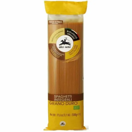 Makaron Semolinowy Razowy Spaghetti Bio 500 g - Alce Nero