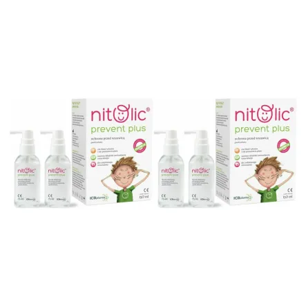 2 x Pipi Nitolic Prevent Plus - Spray Ochrona Przed Wszawicą 150 ml - ICB Pharma
