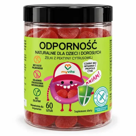 Odporność Żelki Czarny Bez, Witamina C, Propolis, Cynk 60 szt. - MyVita