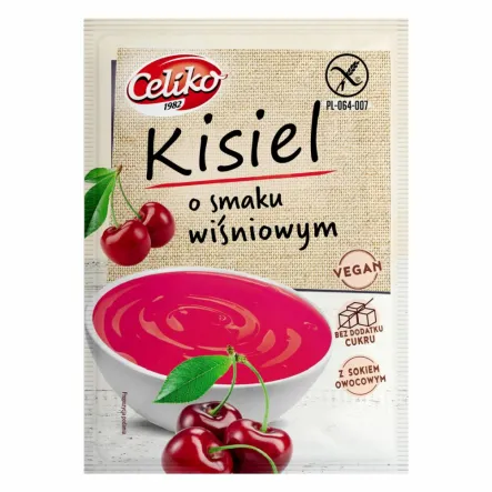 Kisiel o Smaku Wiśniowym Bez Dodatku Cukru 40 g - Celiko