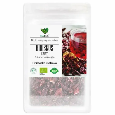 Hibiskus Kwiat Herbatka Ziołowa EKO 80 g - Ecoblik