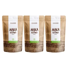 3 x Mąka Ryżowa Biała Bezglutenowa 500 g - Grano
