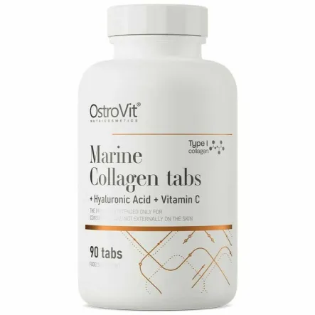 Kolagen Morski+ Kwas Hialuronowy+ Witamina C 90 Tabletek - OstroVit