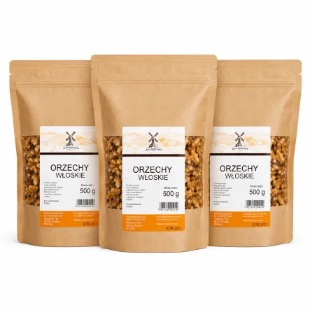 3 x Orzechy Włoskie Polskie 500 g - Młyn Kopytowa
