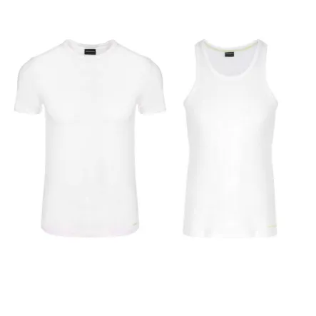 Koszulka Męska Bambusowa T-SHIRT Biała Rozmiar XXL - Henderson + Koszulka Męska na Ramiączkach Bambusowa Biała Rozmiar XXL - Henderson
