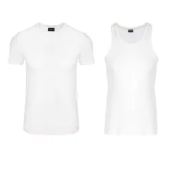 Koszulka Męska Bambusowa T-SHIRT Biała Rozmiar XXL - Henderson + Koszulka Męska na Ramiączkach Bambusowa Biała Rozmiar XXL - Henderson