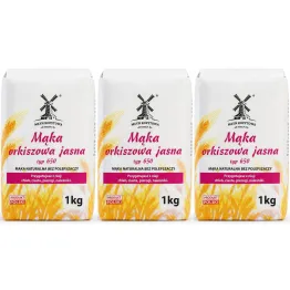 3 x Mąka Orkiszowa Jasna Typ 650 1 kg - Młyn Kopytowa