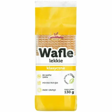 Wafle Lekkie Klasyczne Bez Dodatku Cukru 130 g - EuroWafel