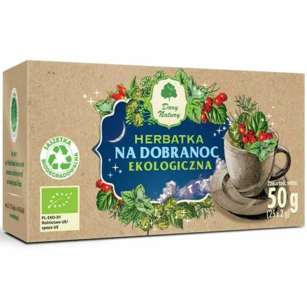Herbatka na Dobranoc BIO 50 g (25x 2 g) - Dary Natury