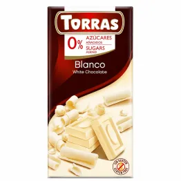 Czekolada Biała Bez Dodatku Cukru 75 g - Torras