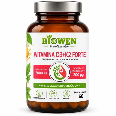 Witamina D3+K2 Forte 60 Kapsułek – Biowen