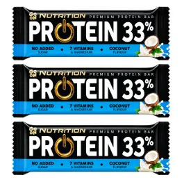 3 x Baton Proteinowy 33% Kokosowy 50 g - GO ON Nutrition