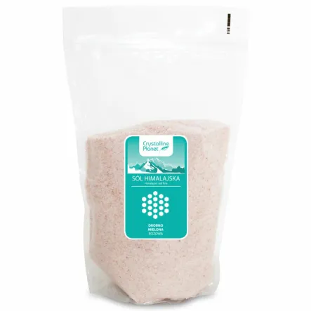 Sól Himalajska Różowa Drobno Mielona 1kg -  Crystalline Planet