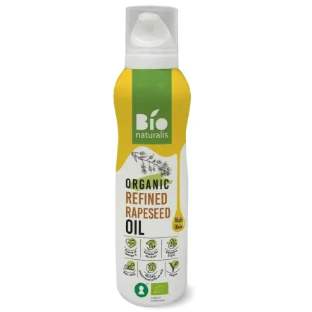 Olej Rzepakowy Spray Tłoczony na Zimno Rafinowany Bio 200 ml - Bio Naturalis