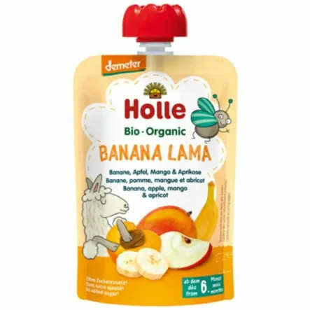 Mus Owocowy Bananowa Lama (Banan Jabłko Mango Morela) Bio Demeter 100 g - Holle