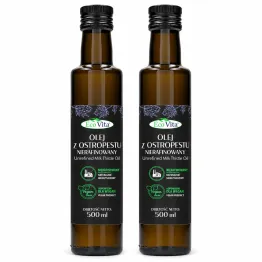 2 x Olej z Ostropestu Tłoczony na Zimno Nierafinowany 500 ml - Eoovita