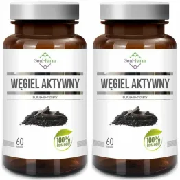 2 x Węgiel Aktywny 180 mg 60 Kapsułek - Soul Farm